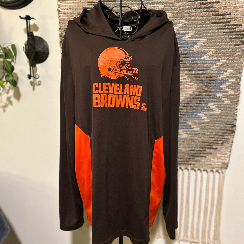 NFL Team Apparel Cleveland Browns Hoodie with Orange Accents